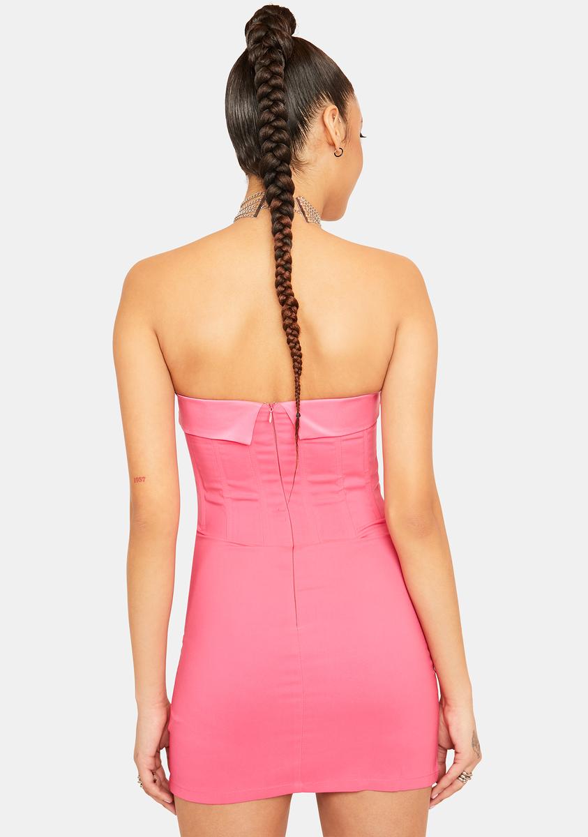 Strapless Mini Bodycon Dress - Pink Dolls Kill Strapless Mini Bodycon Dress - Pink Dolls Kill