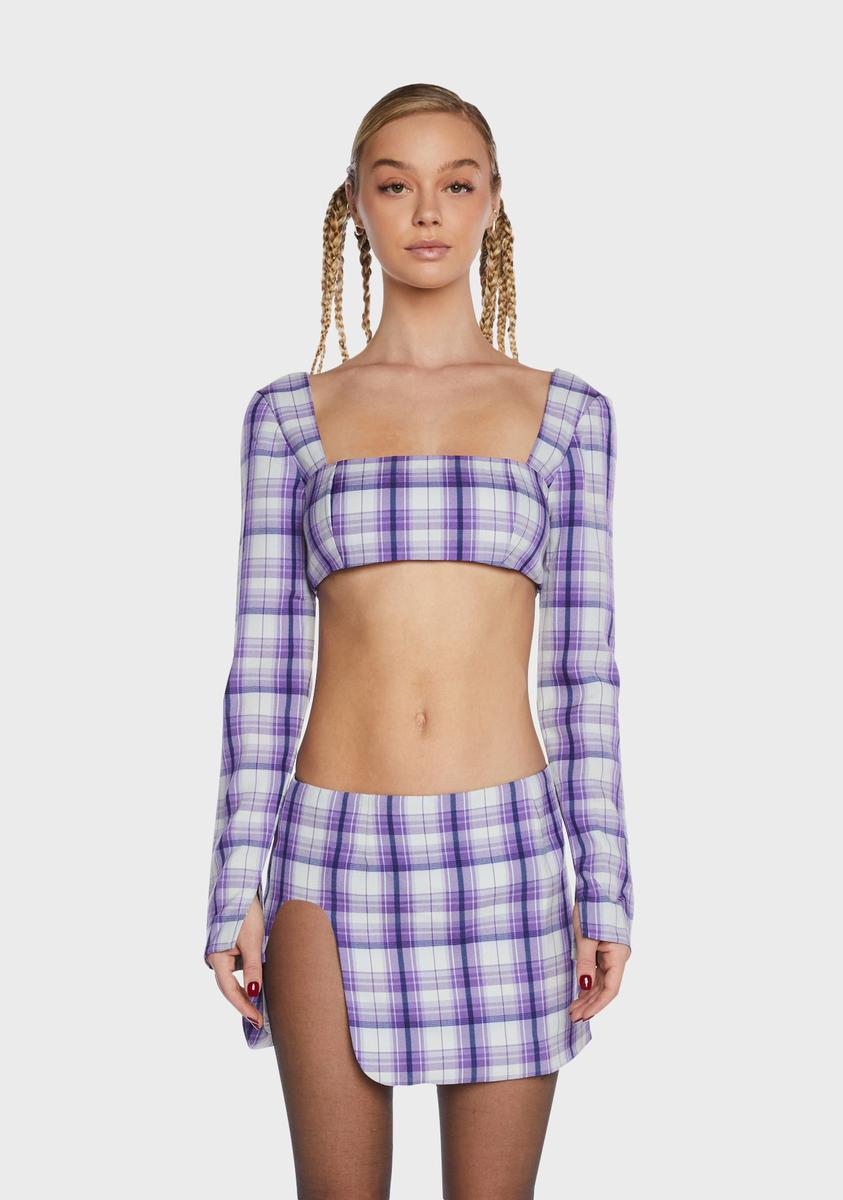 Wilson Plaid Crop Top BY DYLN,New Products : American Fashion Style Bags On Sale