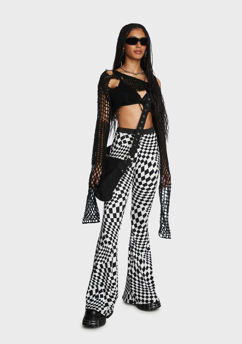 Sugar Thrillz Renaissance Ceiling Print Mesh Flares - Multi