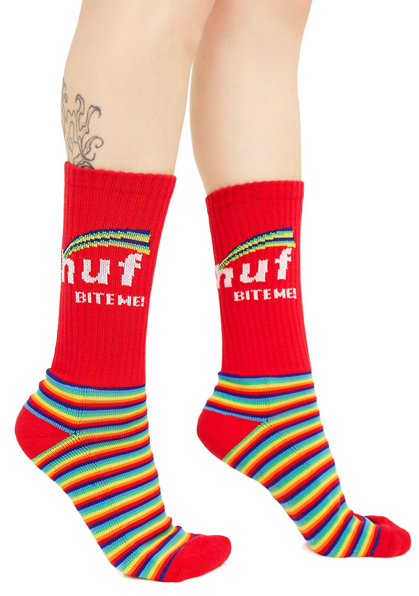 Double Rainbow Crew Socks – Dolls Kill