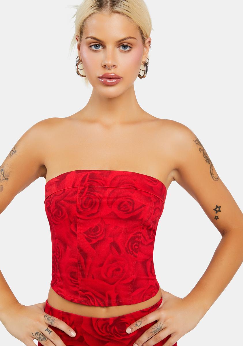 Rose Print Tube Top Bailey Rose,New Products : American Fashion Style Bags On Sale