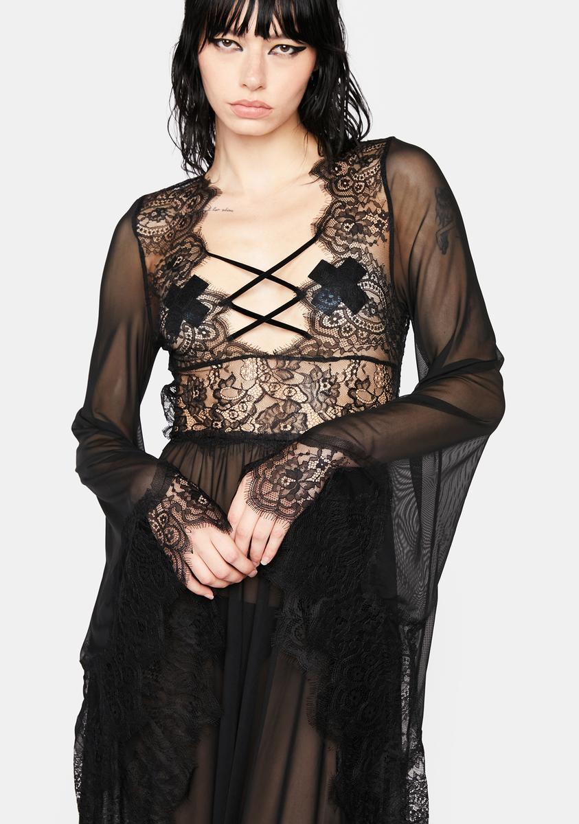 Black sheer nightgown hot sale