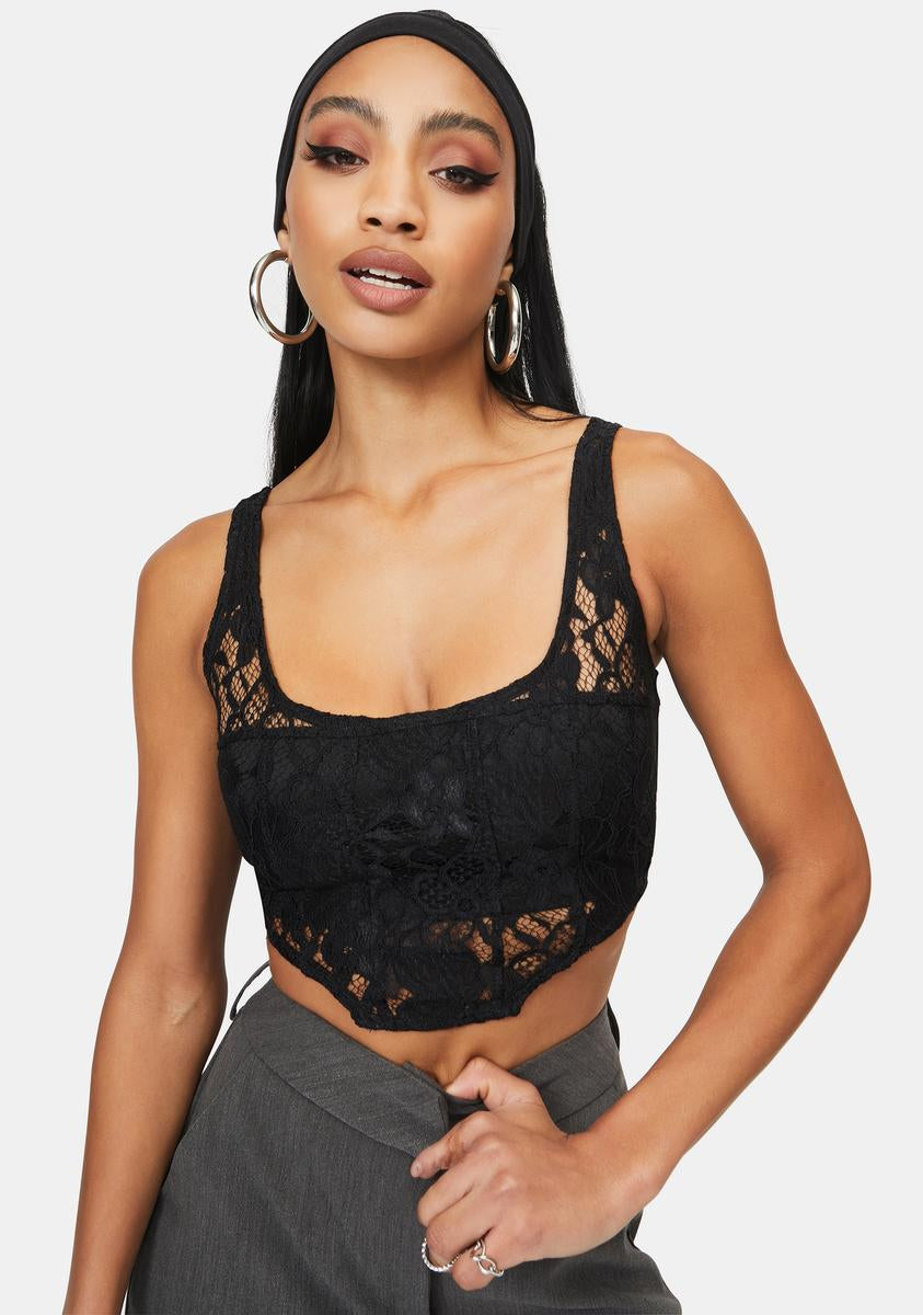 Black Heaven Lace Corset Crop Top 4TH & RECKLESS,All Products : American Fashion Style Bags On Sale