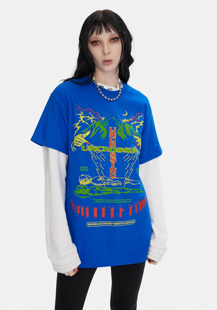 X Playdude Uncrossing Graphic Tee BOW3RY,Specials : American Fashion Style Bags On Sale