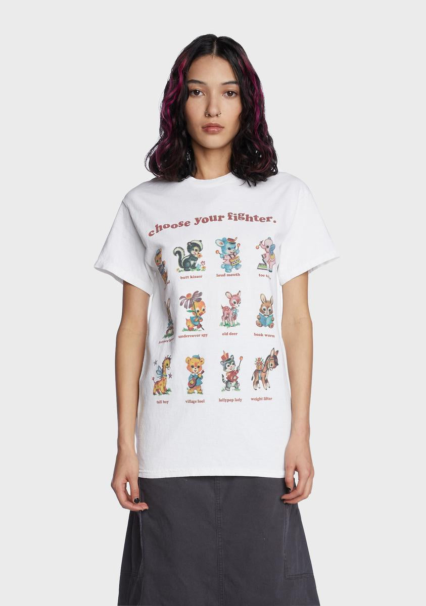 Choose Your Fighter Print T-Shirt NGOrder,New Products : American Fashion Style Bags On Sale