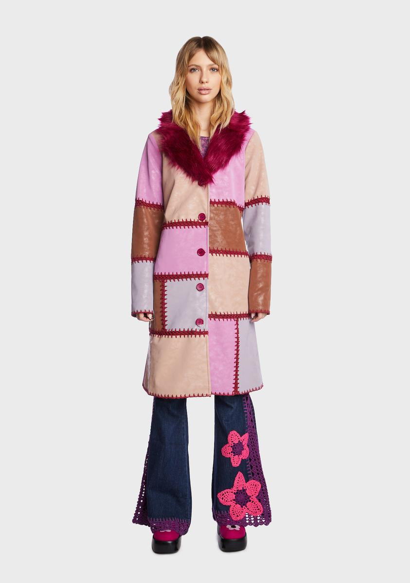 The Peace Within Patchwork Coat dELiA*s by Dolls Kill,New Products : American Fashion Style Bags On Sale