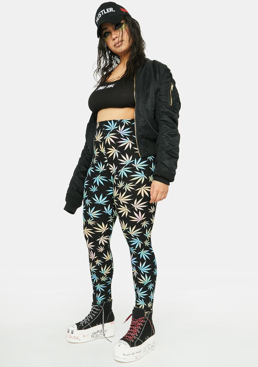 Weed leggings plus size hotsell