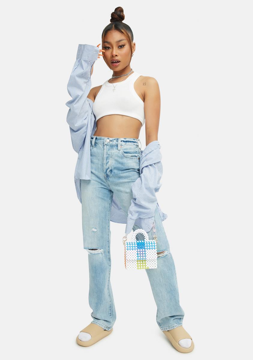 Pistola Cassie Super High Rise Straight Jeans Dolls Kill