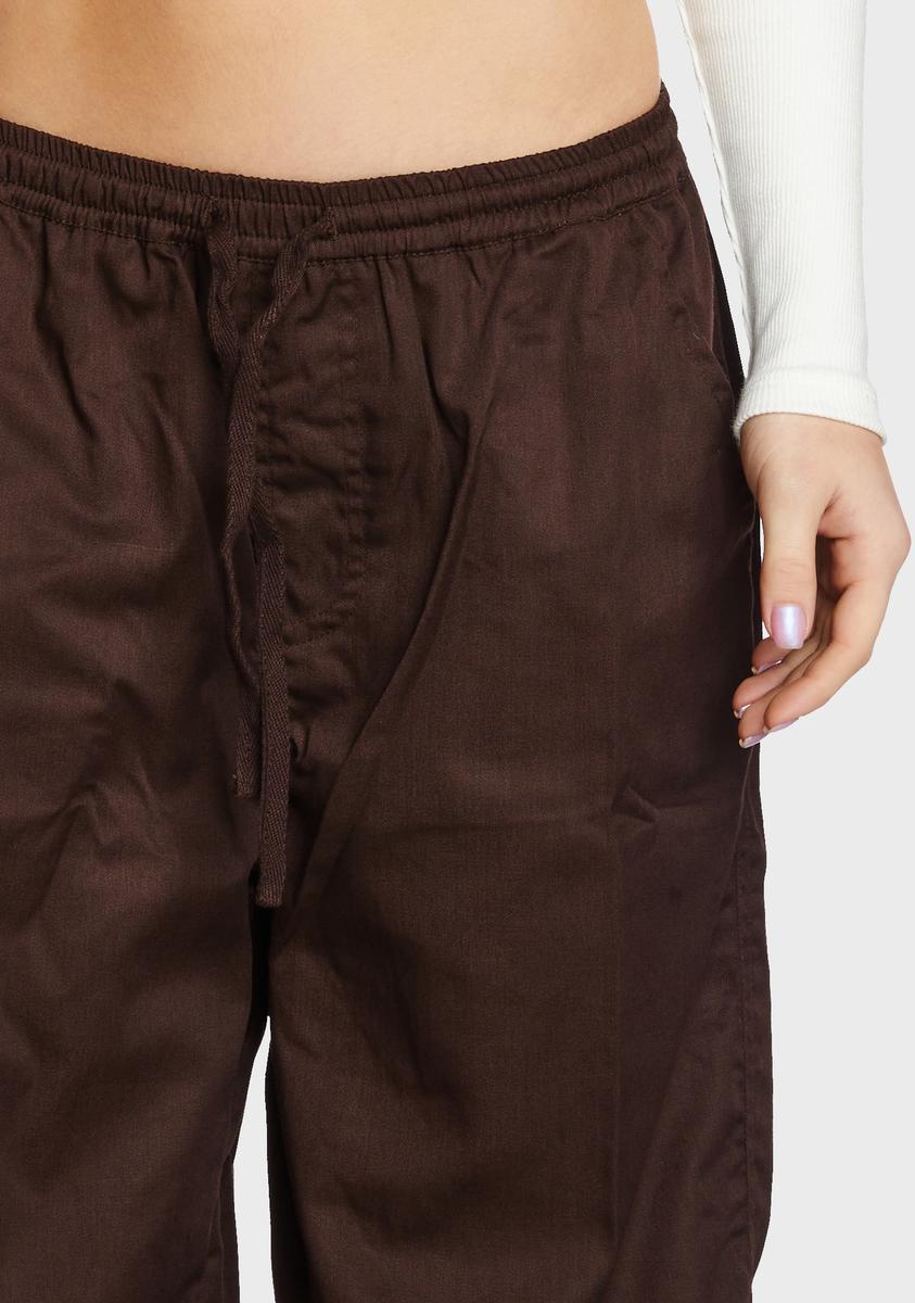 Motel Low Rise Baggy Pants Brown Dolls Kill