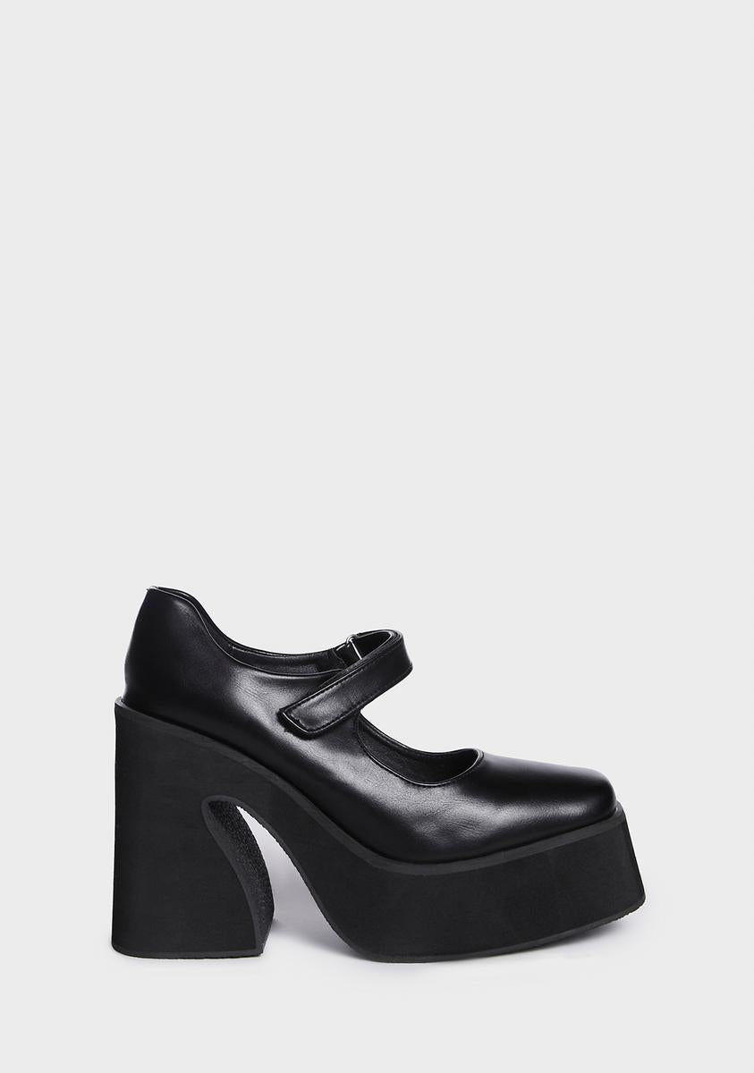 Koi Footwear Mary Jane Platform Heels - Black – Dolls Kill