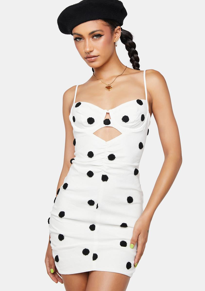For Love & Lemons Linen Polka Dot Mini Dress - White/Black Dolls Kill For Love & Lemons Linen Polka Dot Mini Dress - White/Black Dolls Kill