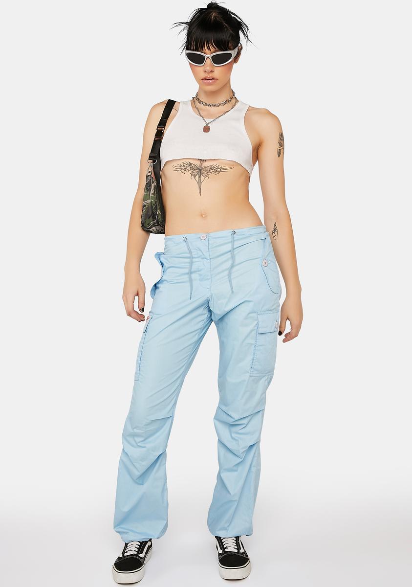 UFO Contemporary Baggy Hipster Cargo Pants Light Blue Dolls Kill