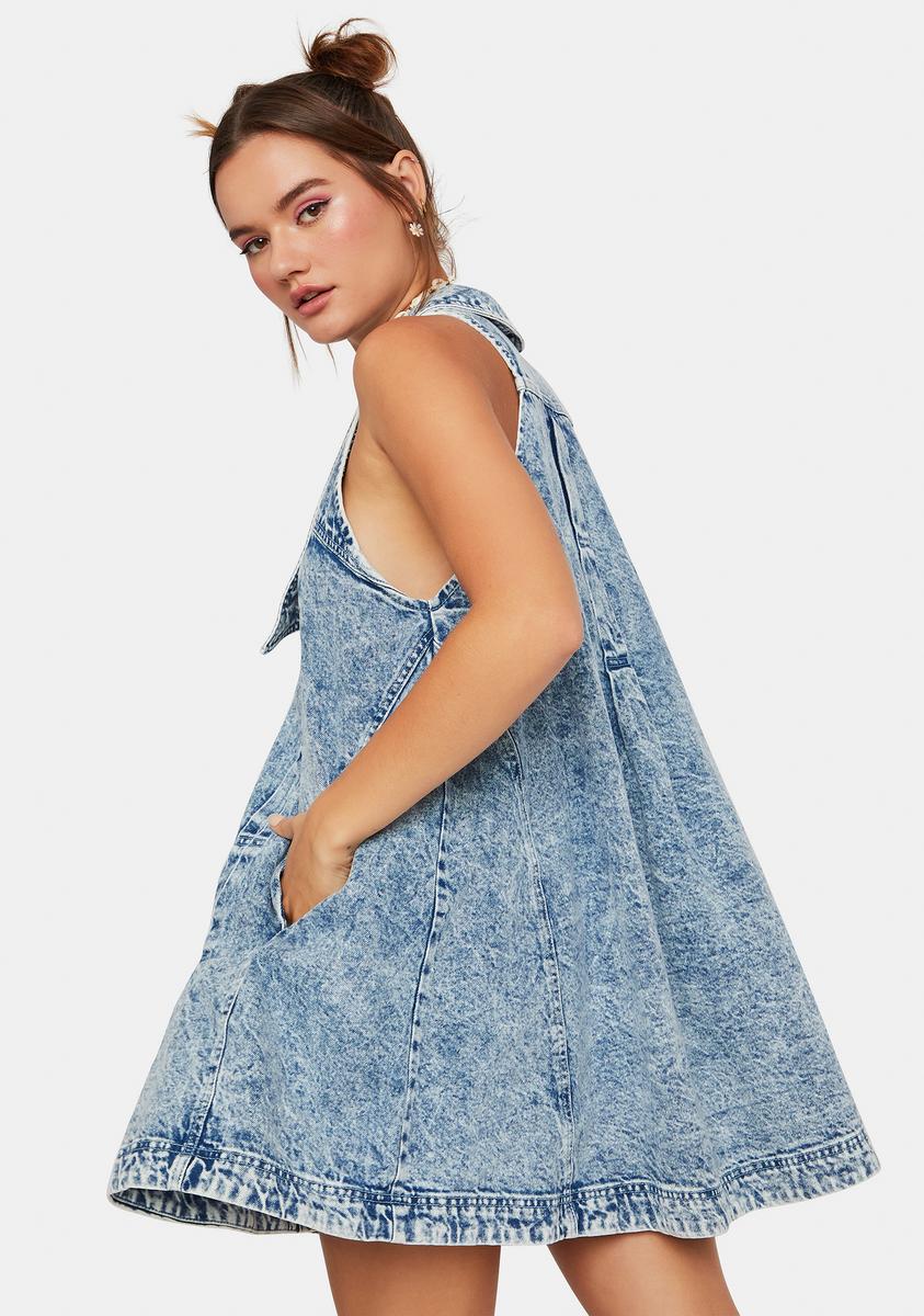 Free People Katie Denim Mini Dress – Dolls Kill