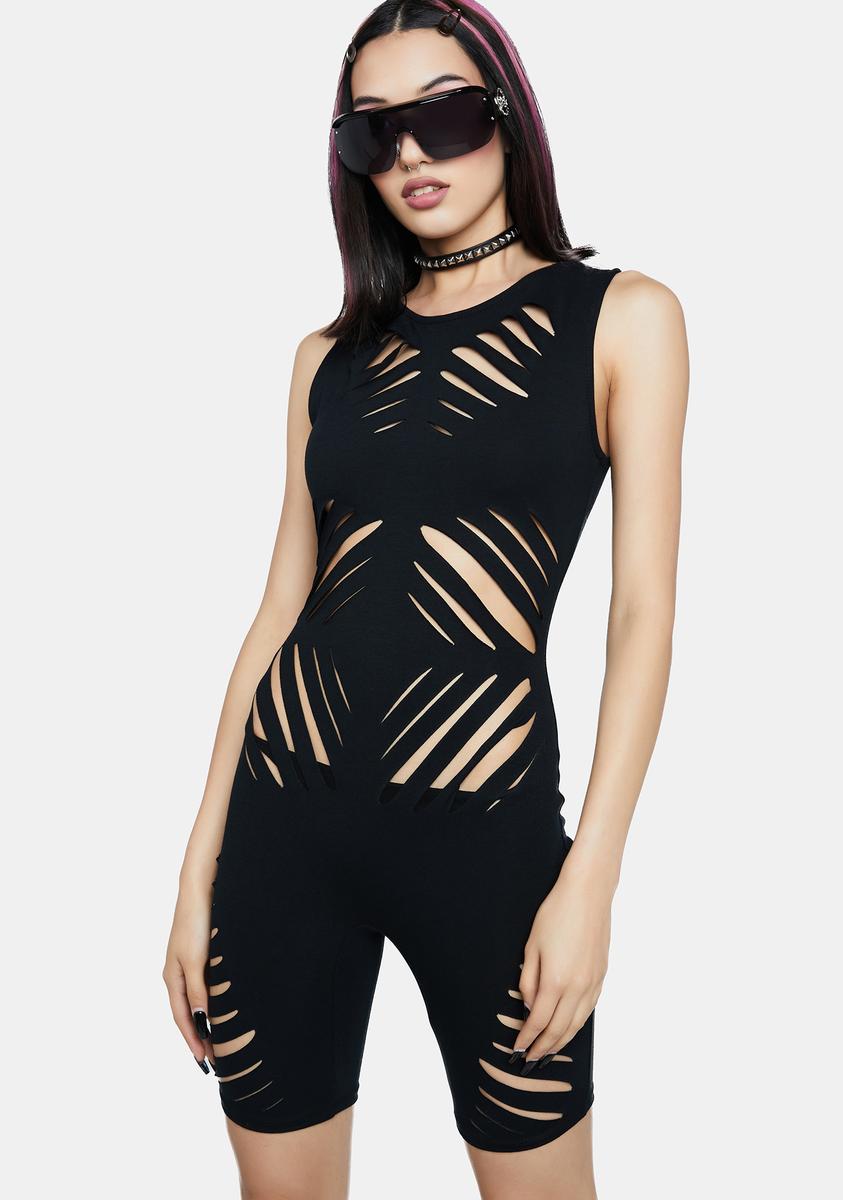 Cut Out Bodycon Romper - Black – Dolls Kill