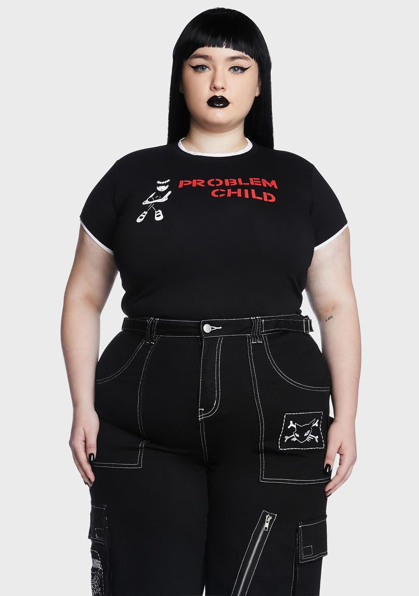 Plus God Save The Strange Ringer Tee Dolls Kill x Emily The Strange,New Products : American Fashion Style Bags On Sale