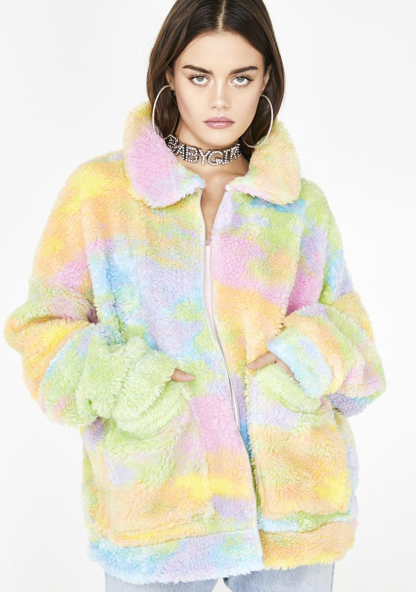 Jaded London Rainbow Fleece Jacket – Dolls Kill