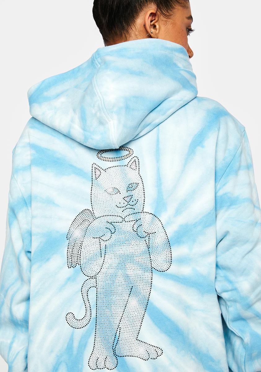 RIPNDIP Sent From Heaven Tie Dye Hoodie - Blue – Dolls Kill