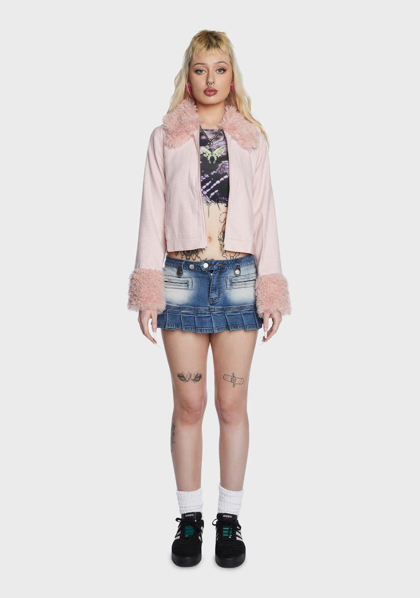 Houndstooth Print Fur Trim Jacket Daisy Street,New Products : American Fashion Style Bags On Sale Houndstooth Print Fur Trim Jacket Daisy Street,New Products : American Fashion Style Bags On Sale