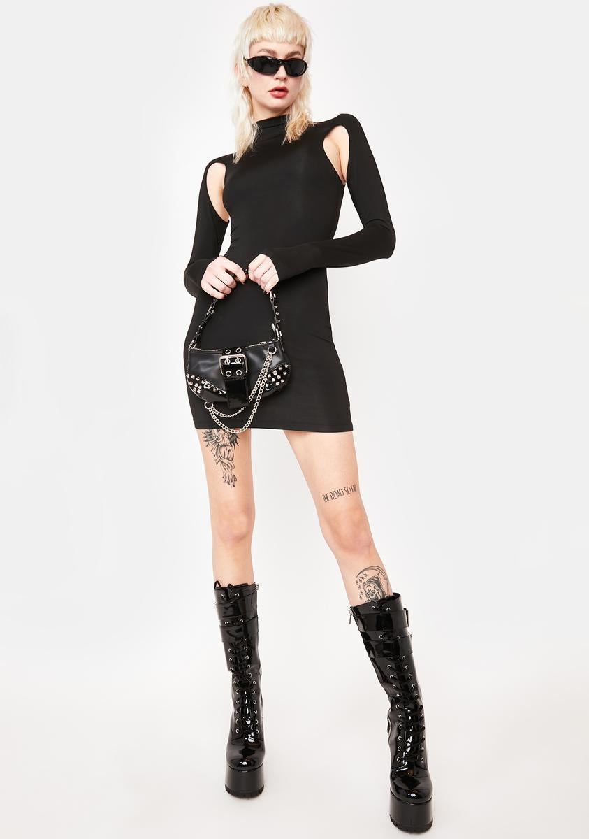 Cut Out Bodycon Dress With Thumb Holes