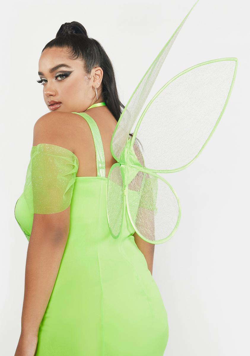 Plus Size Sexy Halloween Fairy Sequins Costume - Green Dolls Kill Plus Size Sexy Halloween Fairy Sequins Costume - Green Dolls Kill