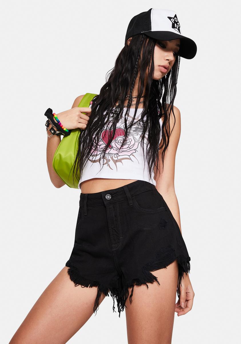 Black Super Soft Destroyed High Rise Shorts Hidden Denim,All Products : American Fashion Style Bags On Sale Black Super Soft Destroyed High Rise Shorts Hidden Denim,All Products : American Fashion Style Bags On Sale