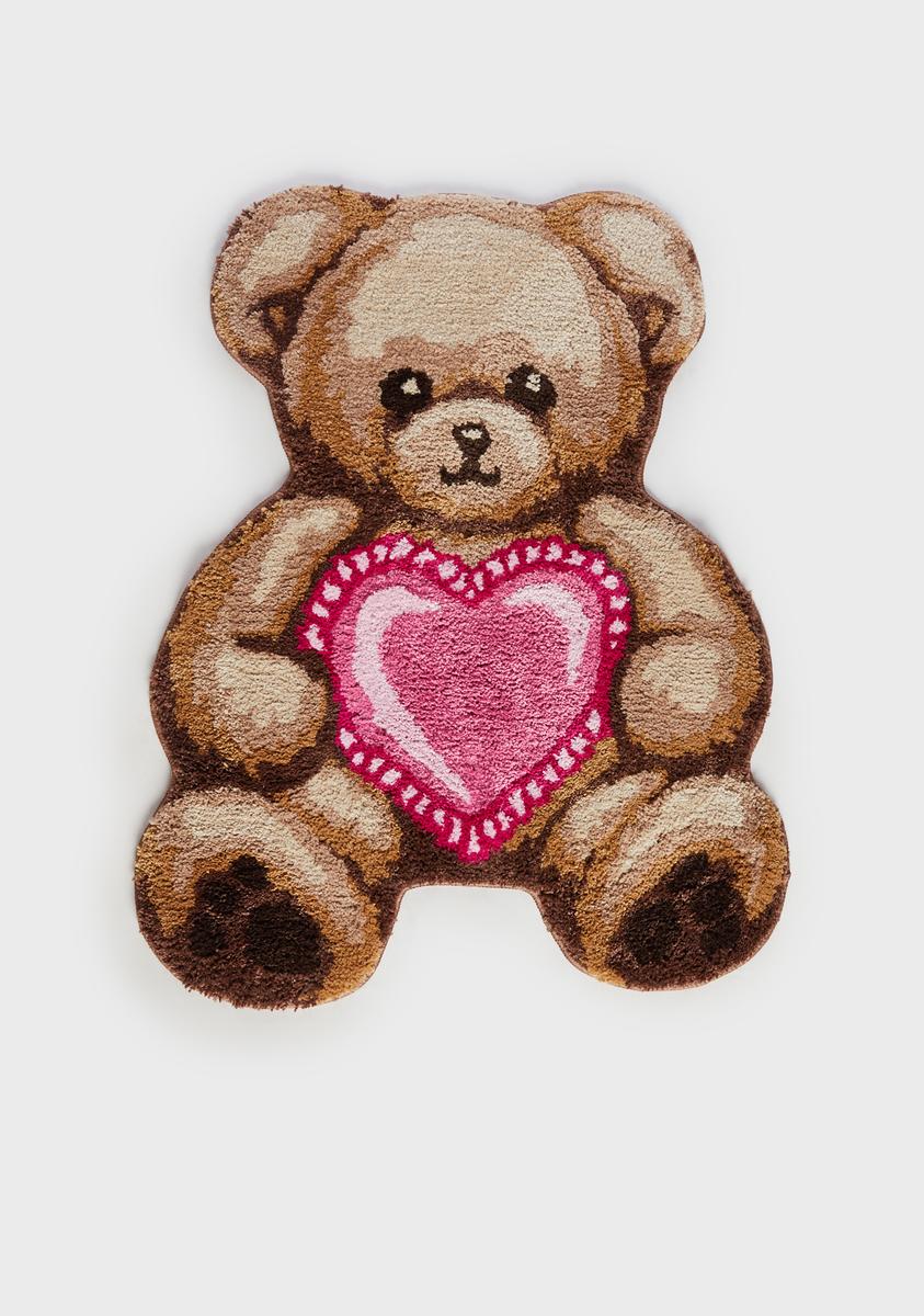Dolls Home Teddy Bear Heart Bedroom Rug - Brown – Dolls Kill