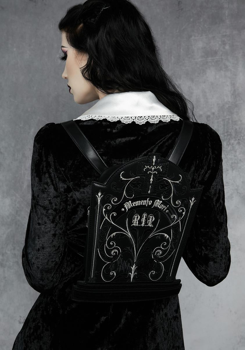 Widow Embroidered Gravestone Backpack - Black – Dolls Kill