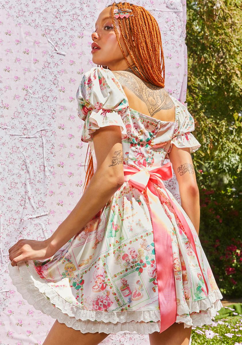 dolls kill tea party dress Sugar Thrillz Brocade Puffy Sleeve Mini Dress