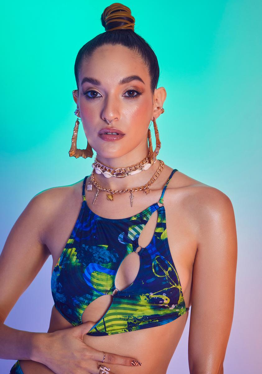 Abstract Burn Print Recycled Bikini Top Jaded London,All Products : American Fashion Style Bags On Sale