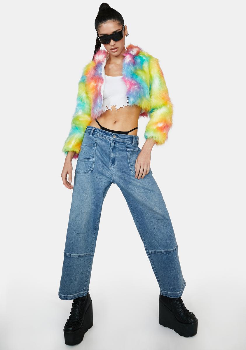 Furrocious Furr Faux Fur Fur Led Jacket Cyberdog Faux Fur Light Up