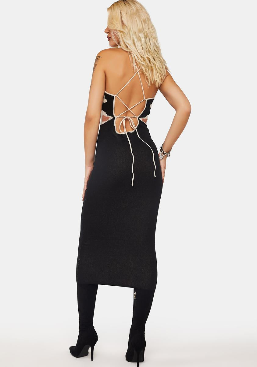 Butterfly Knit Midi Dress