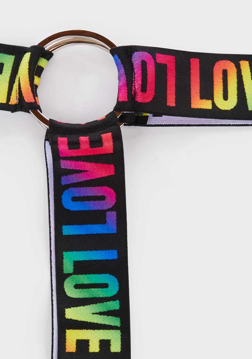 Roma Pride Love Elastic Garter Belt - Rainbow Dolls Kill Roma Pride Love Elastic Garter Belt - Rainbow Dolls Kill