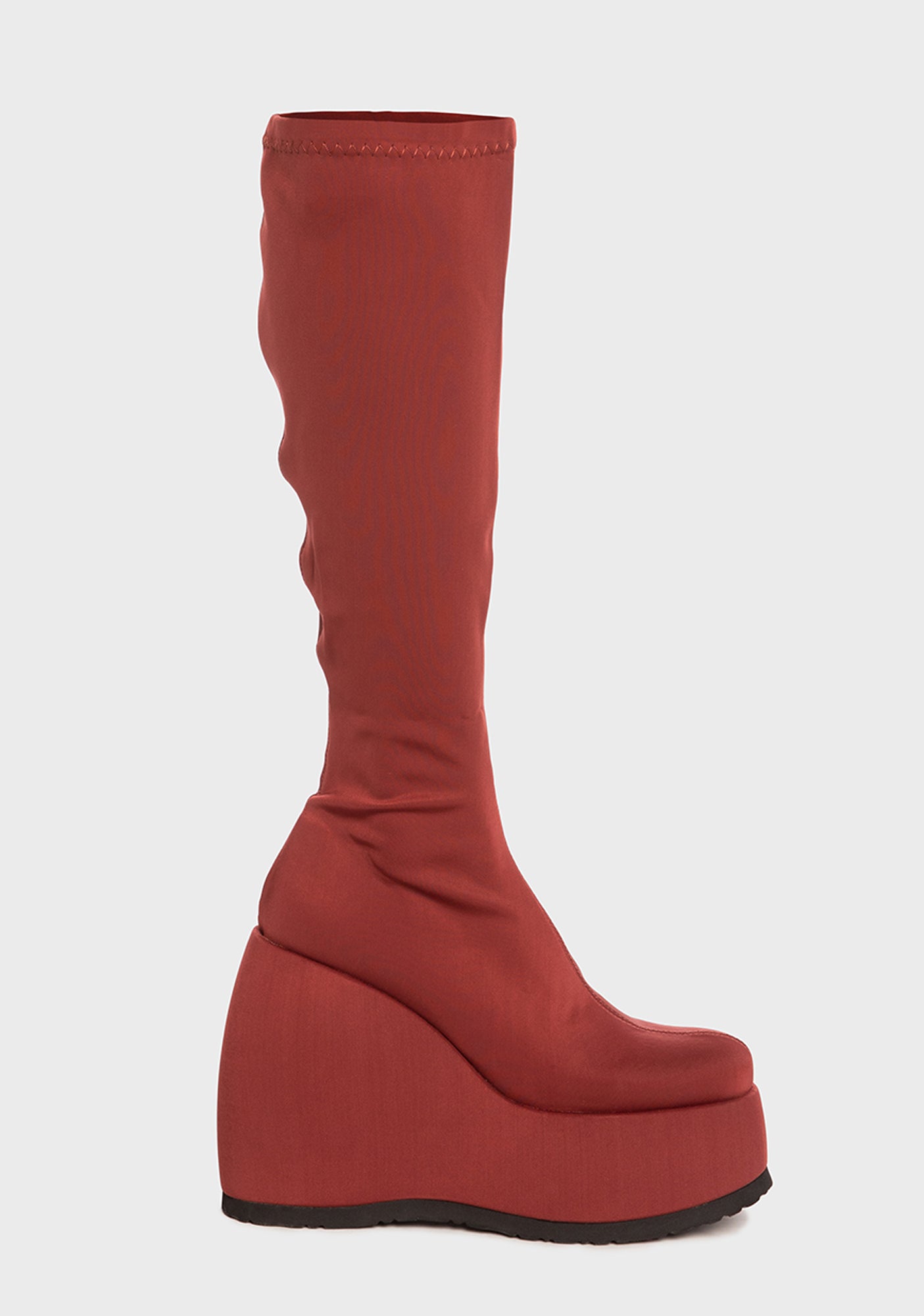 Shellys London Knee High Platform Wedge - Red – Dolls
