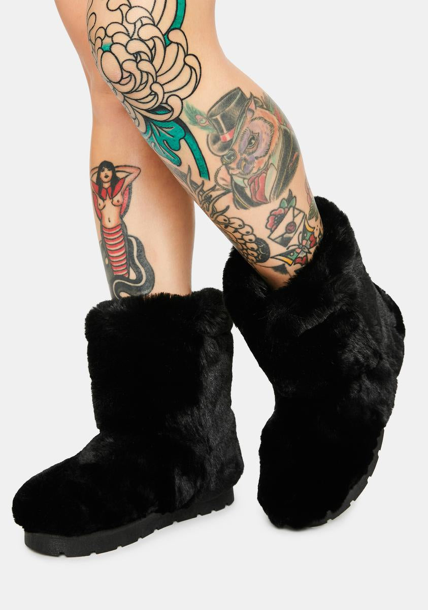 Better Believe It Furry Boots,All Products : American Fashion Style Bags On Sale
