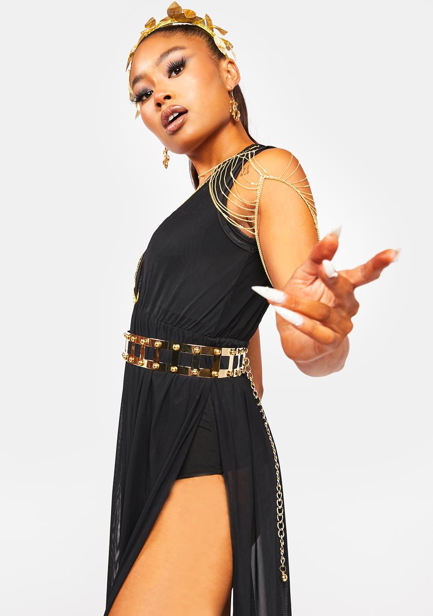 Sheer Gold Chain Maxi Goddess Dress Black Dolls Kill Sheer Gold Chain Maxi Goddess Dress Black Dolls Kill