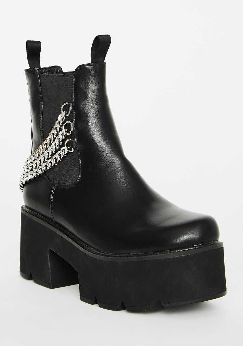 Lamoda Black Out Platform Boots – Dolls Kill - Main Image