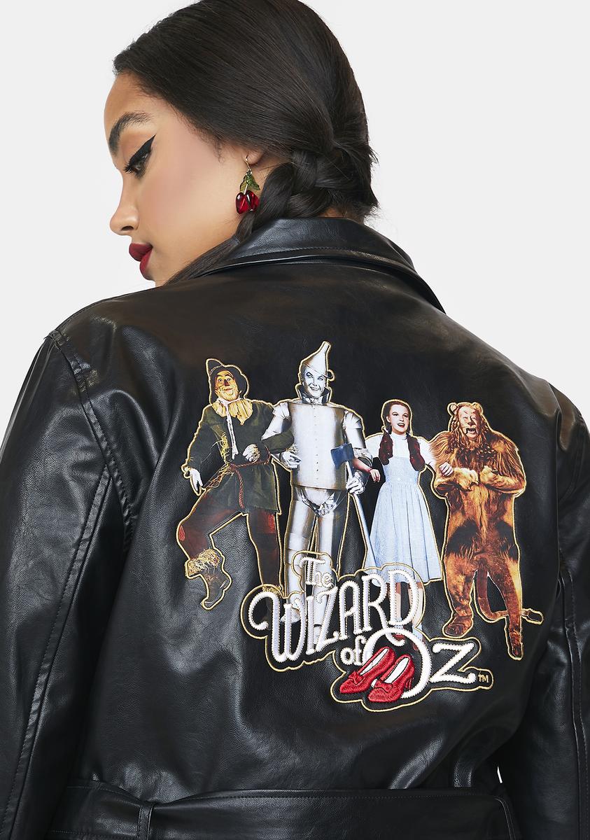 Plus Size Dolls Kill X Wizard Of Oz Vegan Leather Embroidered Moto