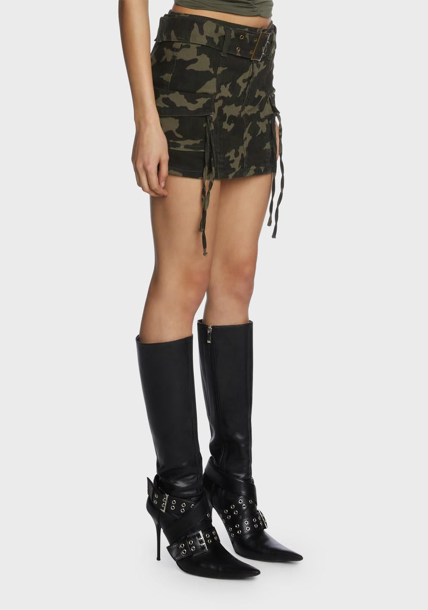 ZEMETA Cargo Belted Mini Skirt Camo Dolls Kill