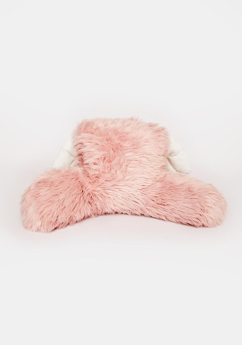 Dolls Home Fluffy Floor Back Chair Pillow With Wings Pink
