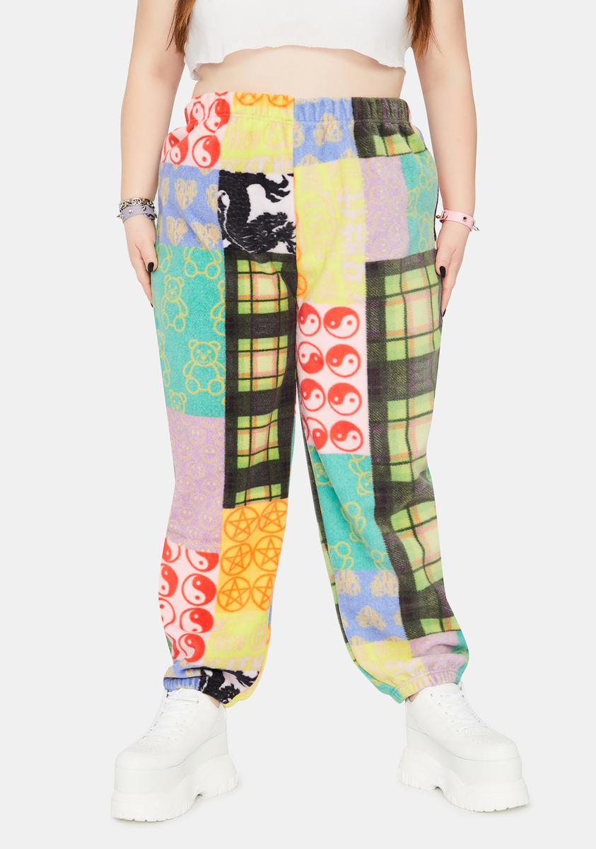 Curve Patchwork Fleece Joggers