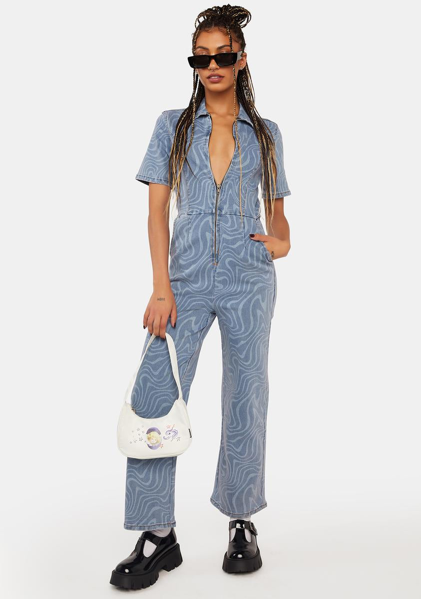 Denim Swirl Jumpsuit Another Girl,New Products : American Fashion Style Bags On Sale