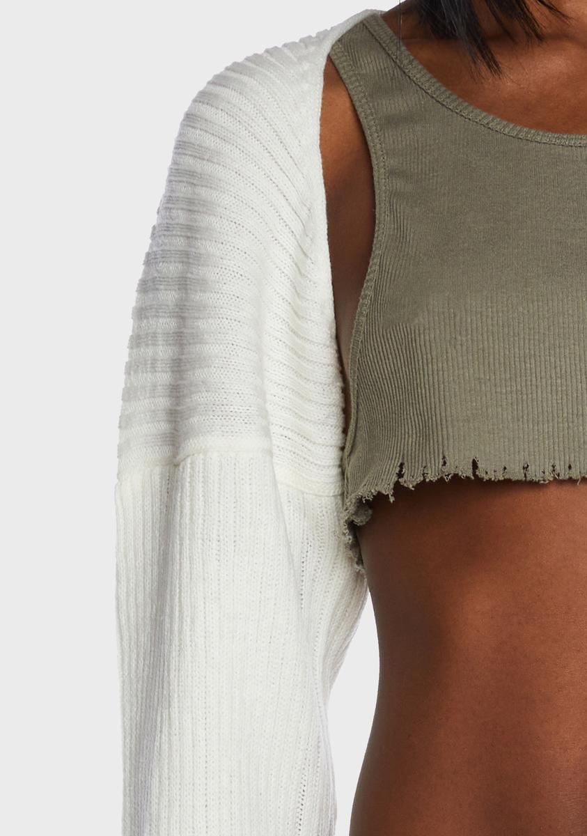 Calvin Klein Women's Shadow Stripe Cropped Cardigan White Size Small