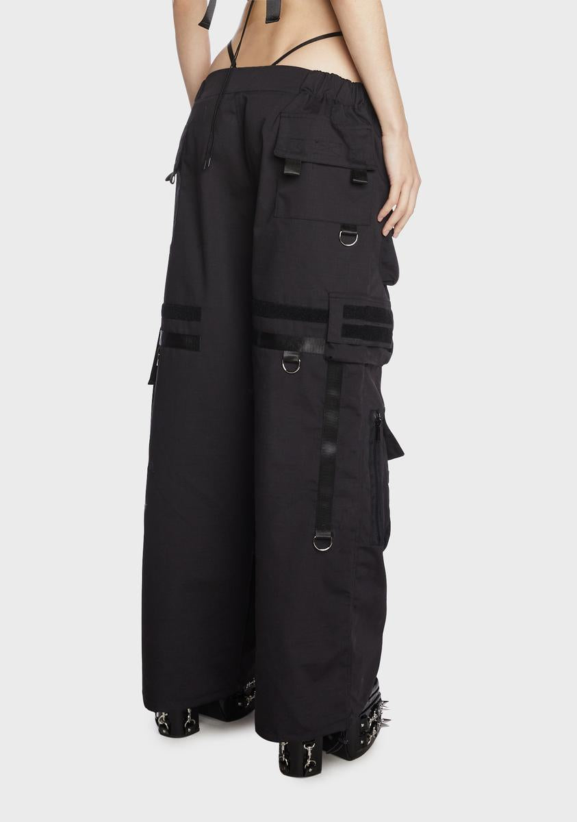 Namilia Baggy Cargo Pants With String Panty - Black – Dolls Kill