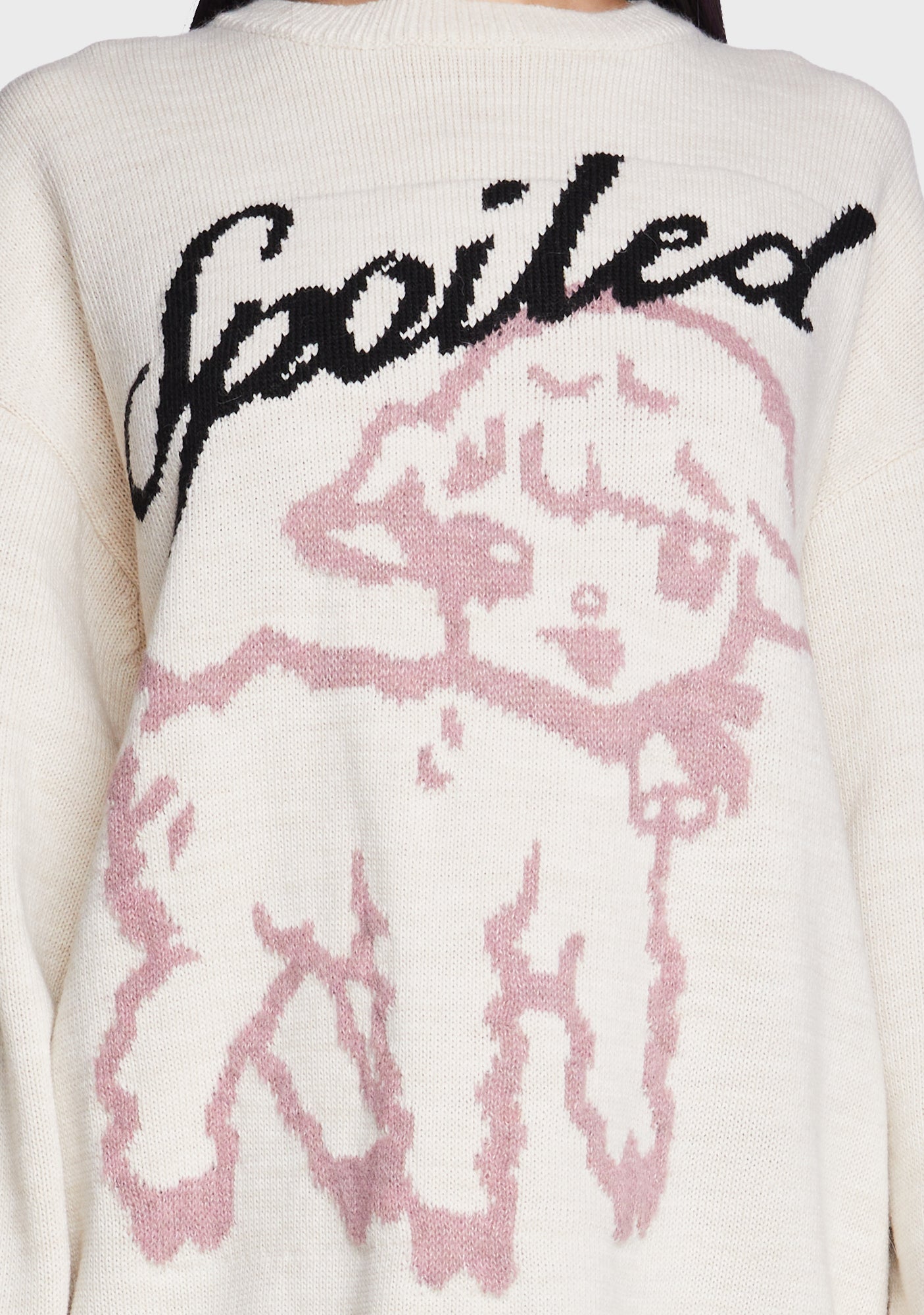 Minga Sheep Graphic Knit Sweater - Off White – Dolls Kill