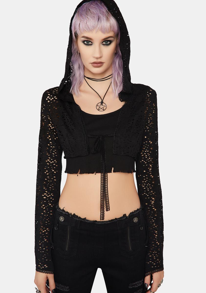 Black Gothic Hole Daily Short Hooded Jacket Punk Rave,All Products : American Fashion Style Bags On Sale