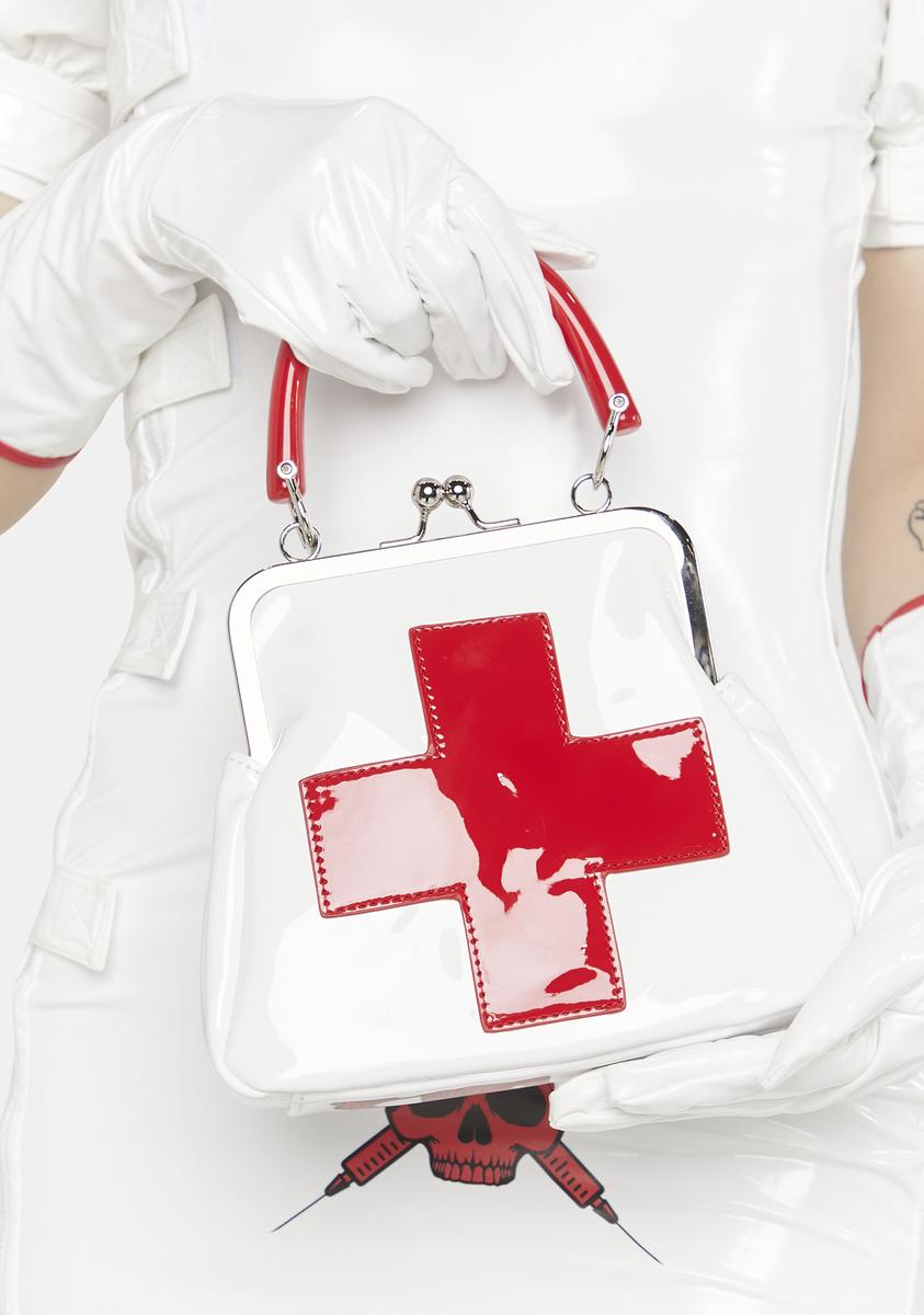 Trickz N' Treatz Nurse Satchel Doctor First Aid Bag White/Red Dolls Kill