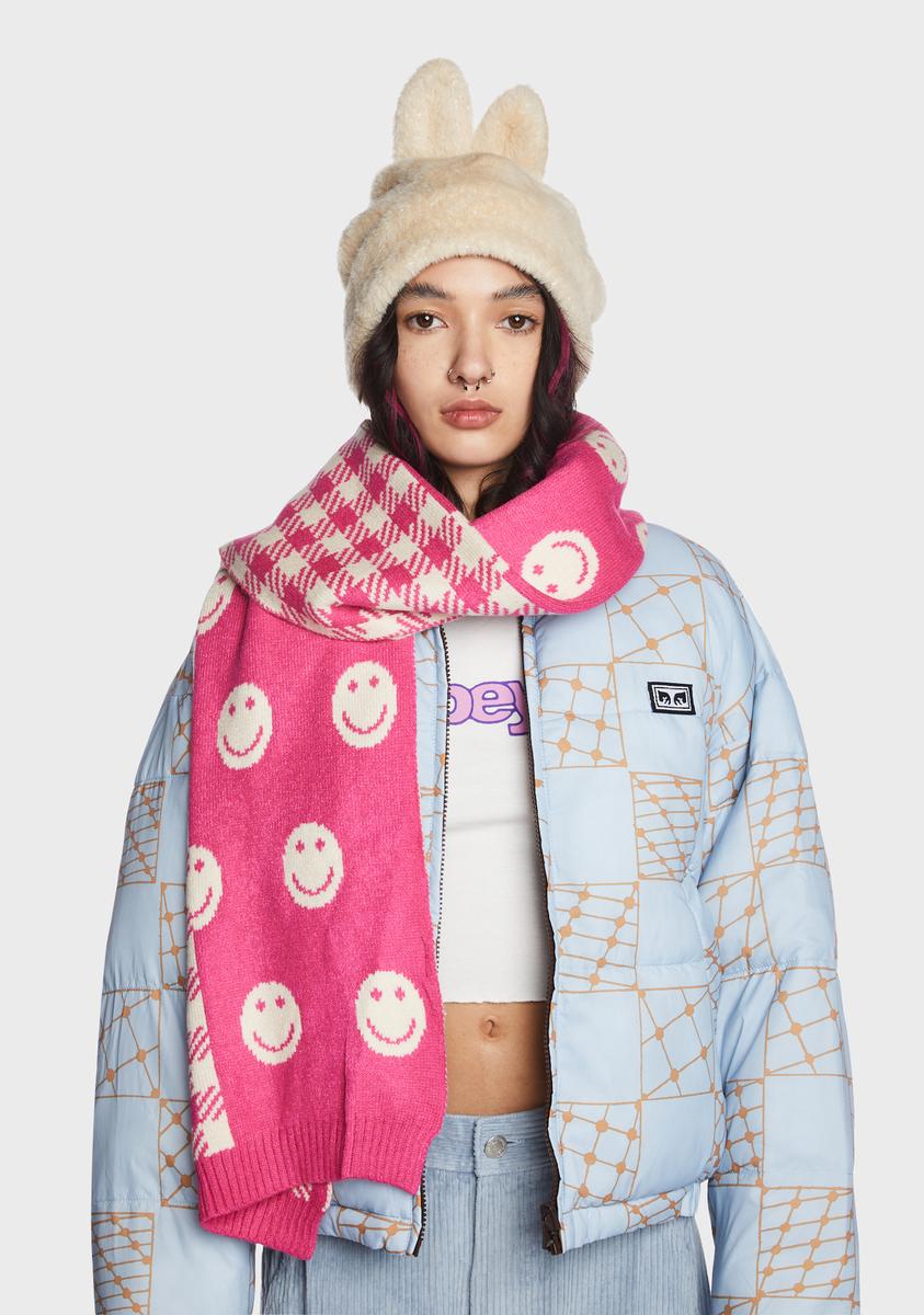 Bubblegum Not So Happy Knit Scarf,New Products : American Fashion Style Bags On Sale Bubblegum Not So Happy Knit Scarf,New Products : American Fashion Style Bags On Sale