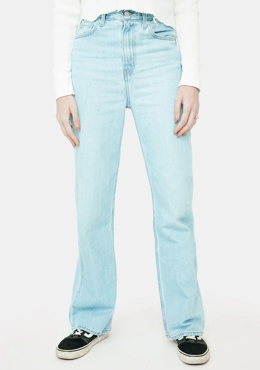 Levi's High Waist Loose Denim Jeans - Medium Wash Blue – Dolls Kill