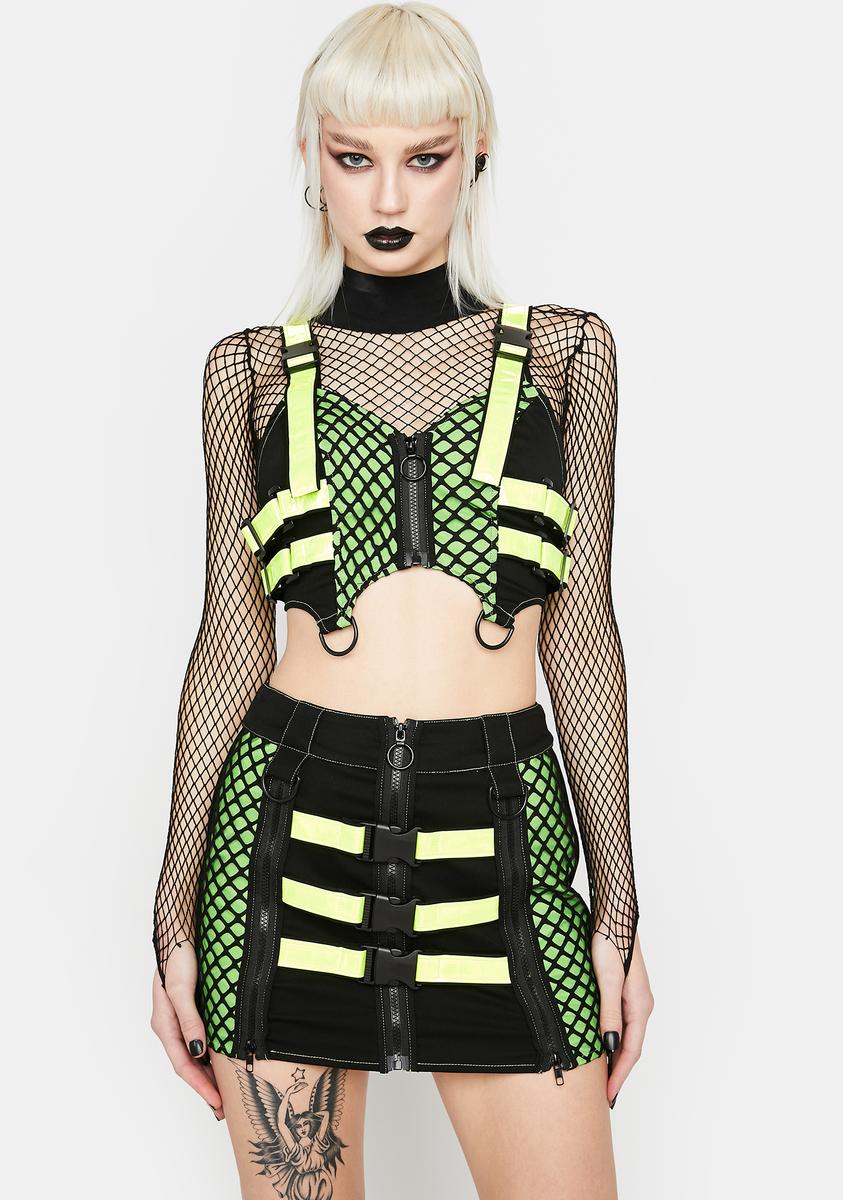 Outfit Reflective Neon Skirt Skirt Female Rave Outfits SLITHER