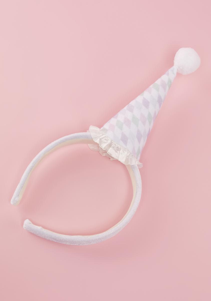Party Hat Pom Pom Headband White Dolls Kill